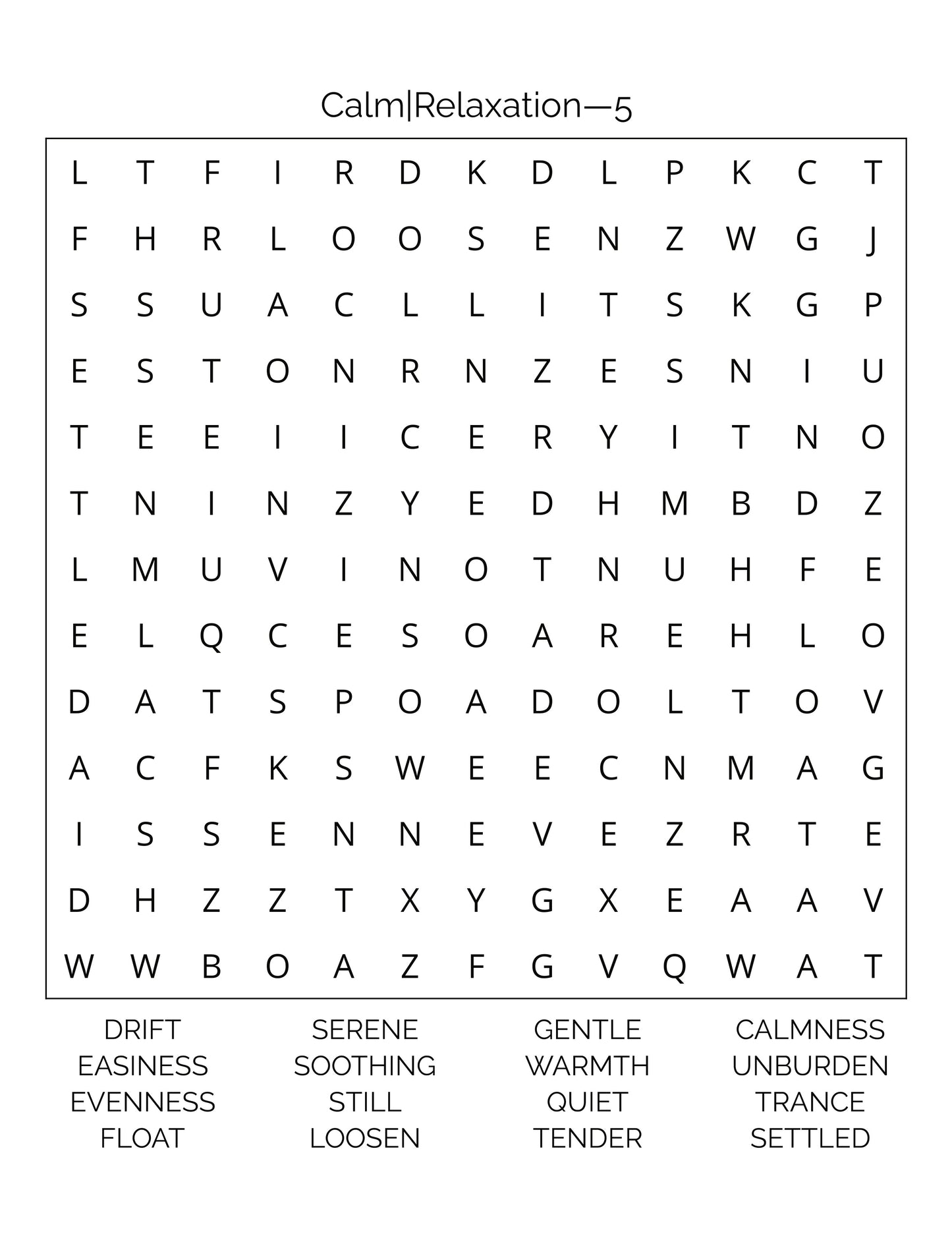 02 Mindfulness Word Search – Calming Puzzles for Focus and Relaxation (Digital Download)