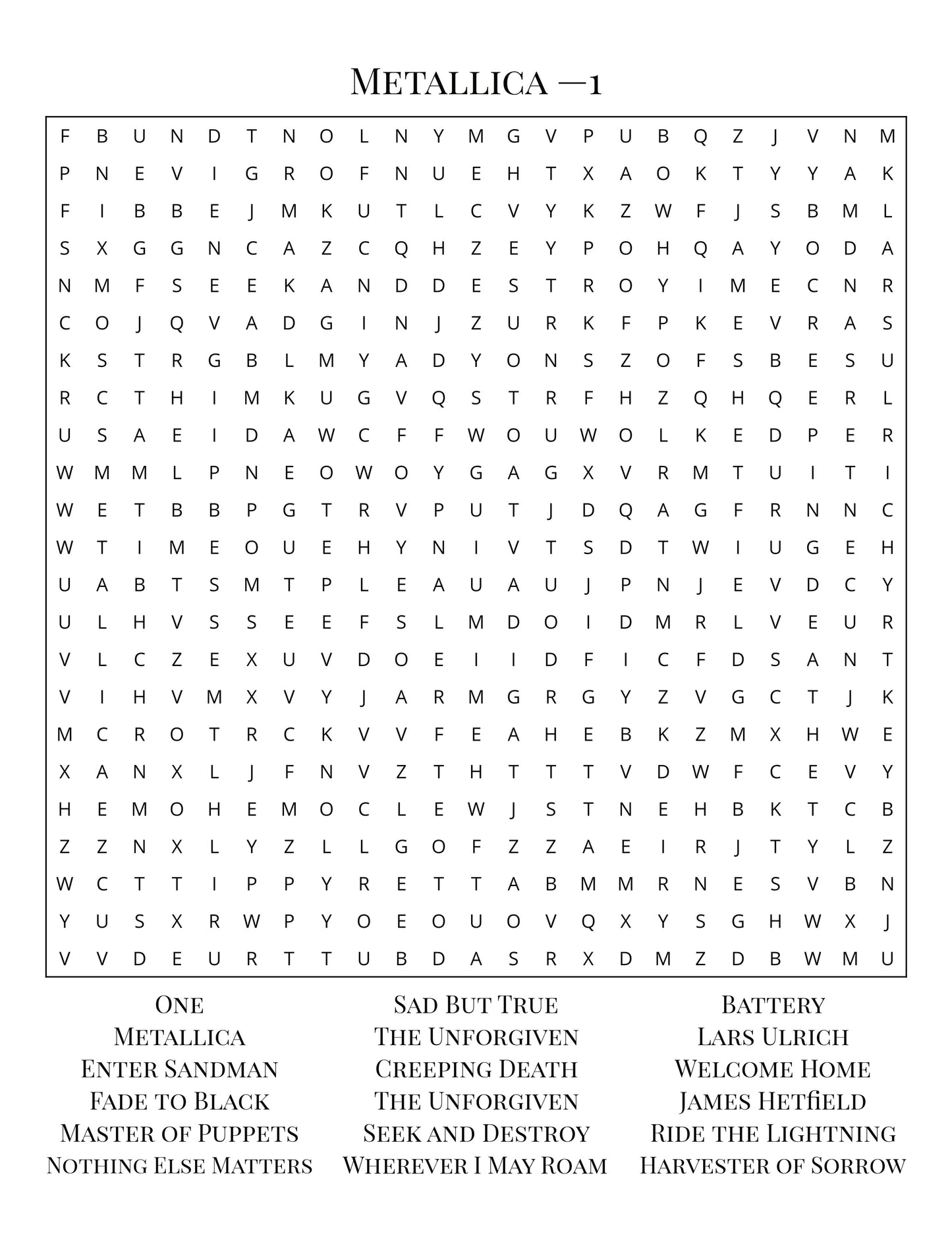 09 Heavy Metal Word Search – Deluxe Edition (Digital Download)