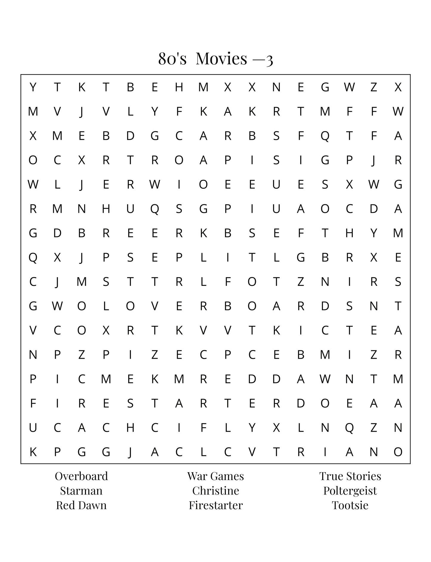 10.2 80s Movies Word Search Puzzles Large Print Edition: Blockbusters & Cult Classics