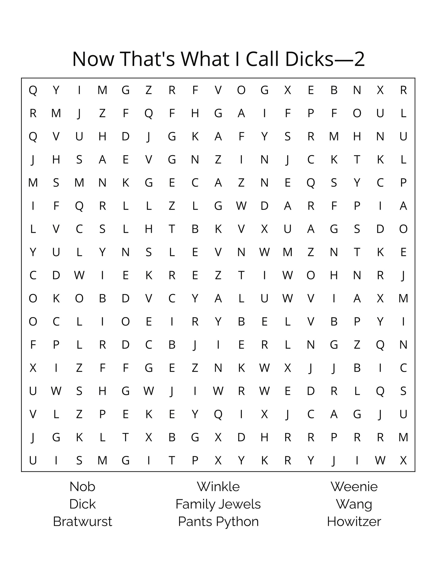 Now That’s What I Call D***s – Adult Word Search Puzzle Book (Digital Download