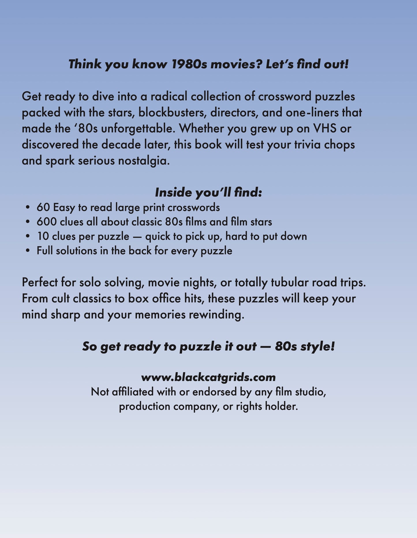 03.3 80s Movies Crossword Puzzles Large Print Edition: Blockbusters, Movie Stars & Legendary Quotes