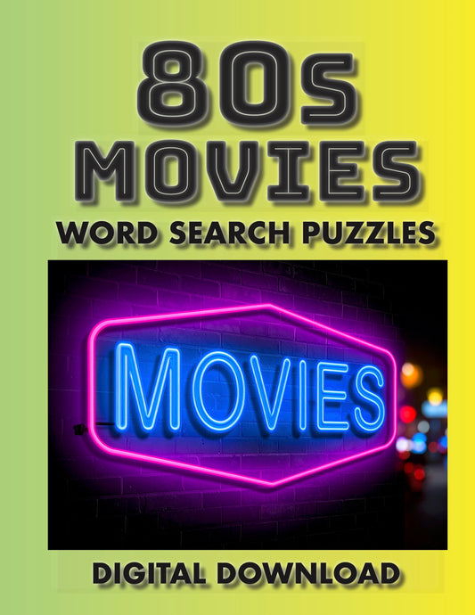 10.2 80s Movies Word Search Puzzles Large Print Edition: Blockbusters & Cult Classics