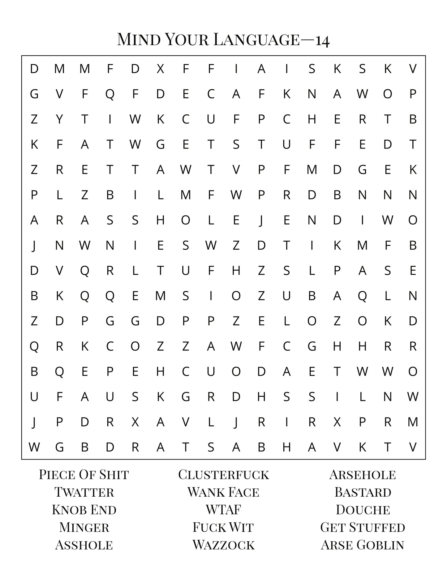 Now That’s What I Call Swear Words – Adult Word Search Puzzle Book