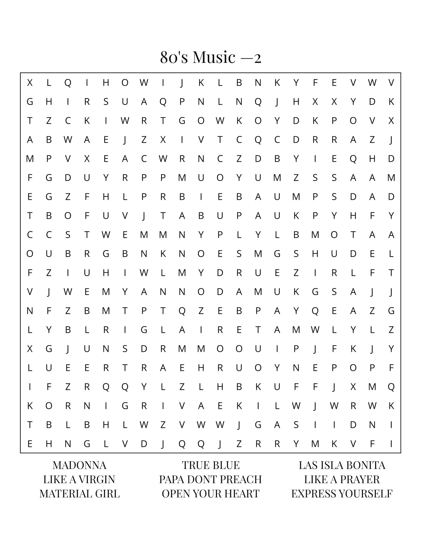 09.1 80s Music Word Search Puzzles Large Print Edition: Icons, Hits & Legends