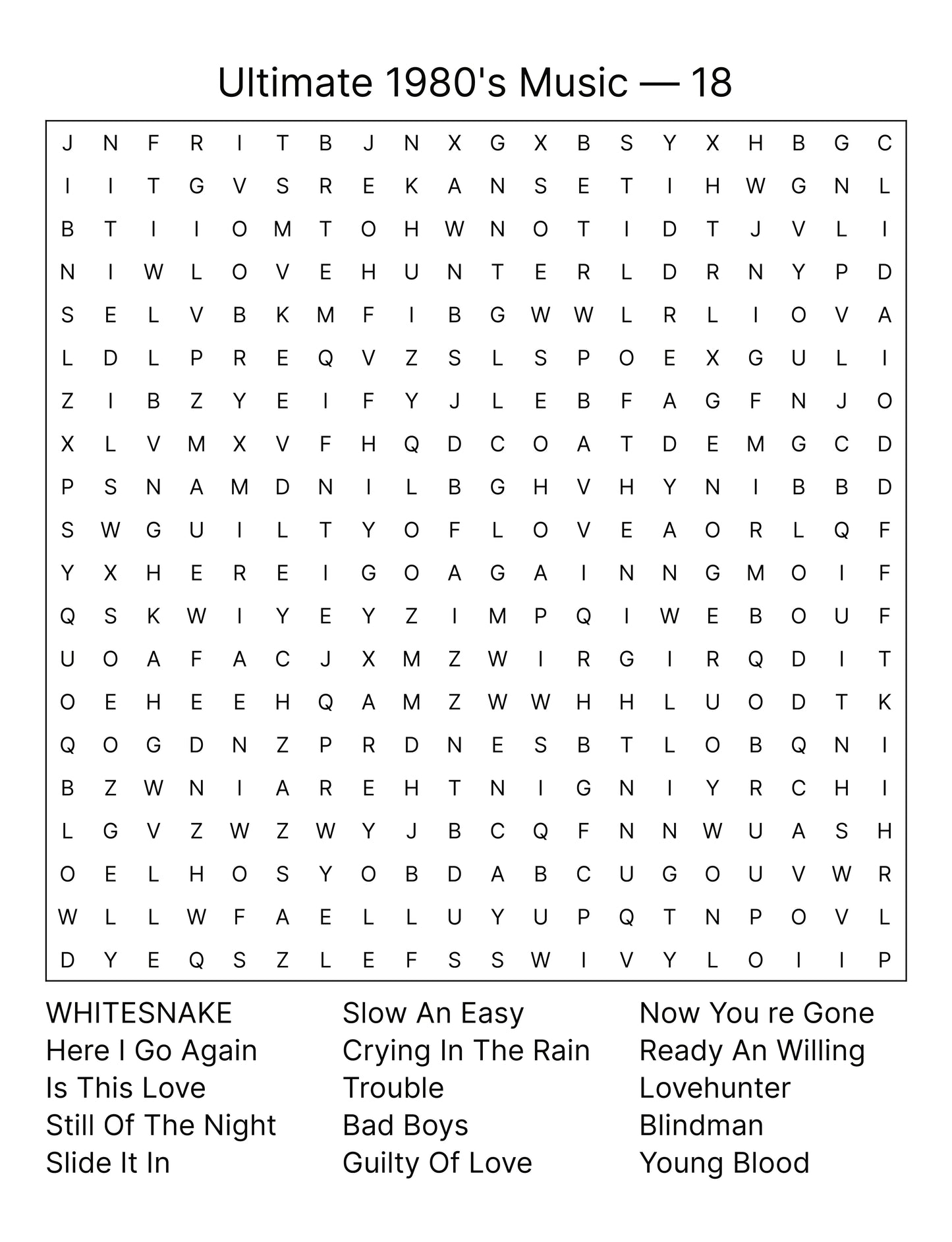 02.5 Ultimate 1980s Music Word Search