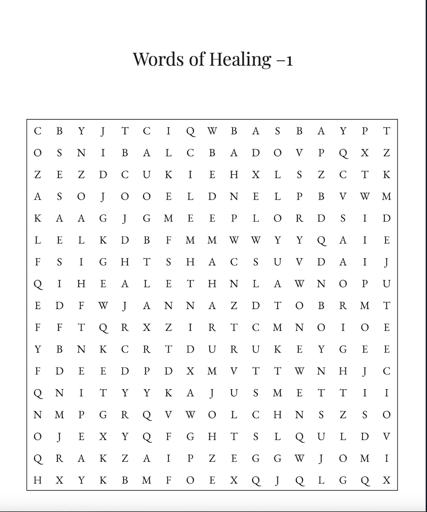 05.1 Healing Bible Verse Large Print Word Search